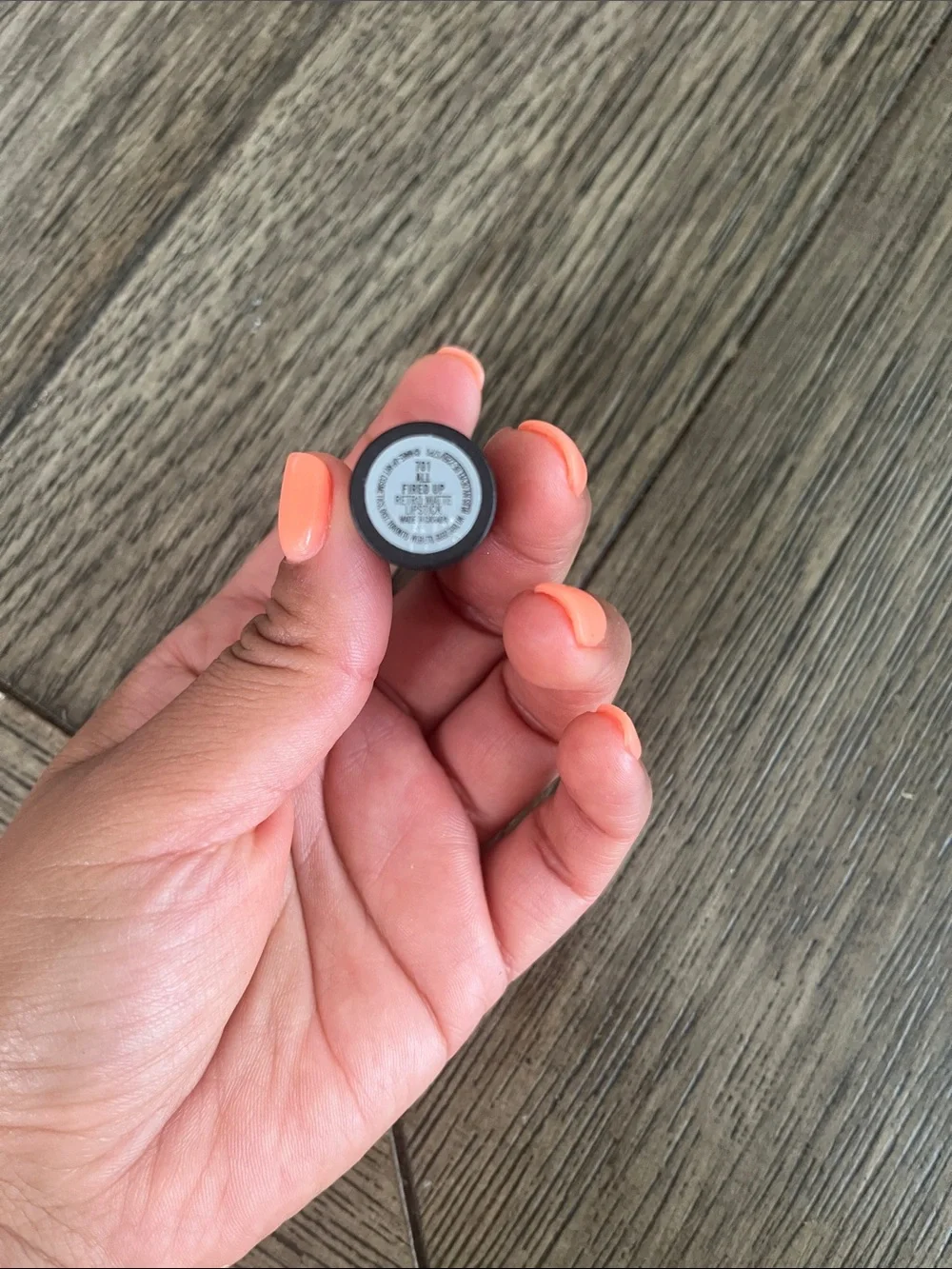 MAC Cosmetics retro matte lipstick in shade 701- All Fired Up
